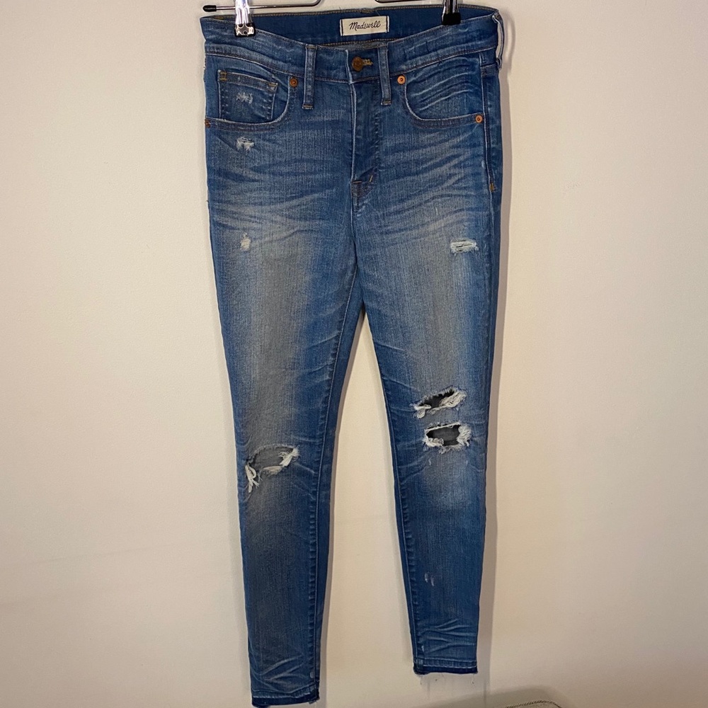 Madewell 9” High-Rise skinny - distressed